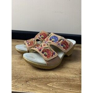 Alegria Women's Sandal LIN-647N Tan Leather Shoes 2 Straps Size EU 38 US 7.5